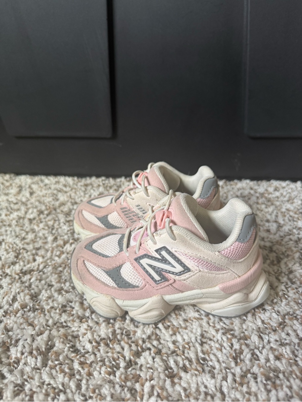 New Balance Kids Pink and Cream Athletic Sneakers